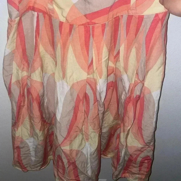 Emma James formal linen and rayon midi geometric skirt size 6 - Picture 2 of 5